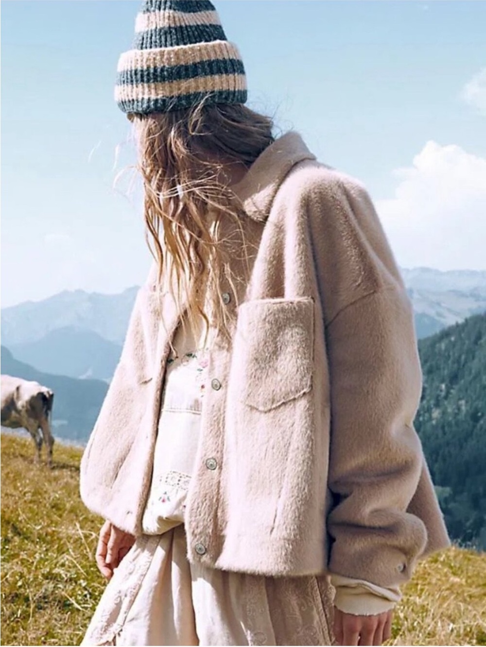 We The Free Cozy Opal Swing Faux Fur Jacket Sz S - Picture 5 of 14